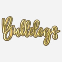 Adult Bulldogs Gold Glitter & Puff Crewneck Sweatshirt Design