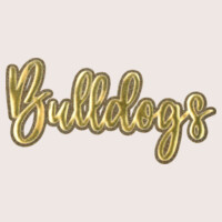 Women's Bulldogs Gold Glitter & Puff Cropped Crewneck Sweatshirt Design