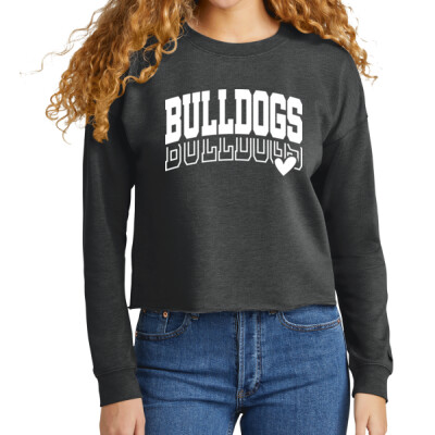 Women's Bulldogs Heart Tri-Blend Fleece Crop Women's Bulldogs Heart Tri-Blend Fleece Crop Thumbnail