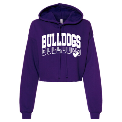 Women's Bulldogs Heart Crop Fleece Hoodie Women's Bulldogs Heart Crop Fleece Hoodie Thumbnail