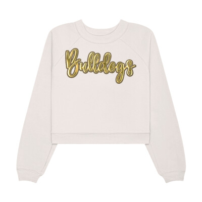 Women's Bulldogs Gold Glitter & Puff Cropped Crewneck Sweatshirt Women's Bulldogs Gold Glitter & Puff Cropped Crewneck Sweatshirt Thumbnail